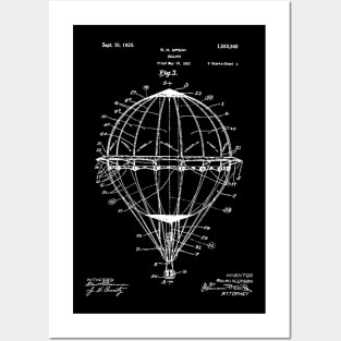 Hot Air Balloon (white) Posters and Art